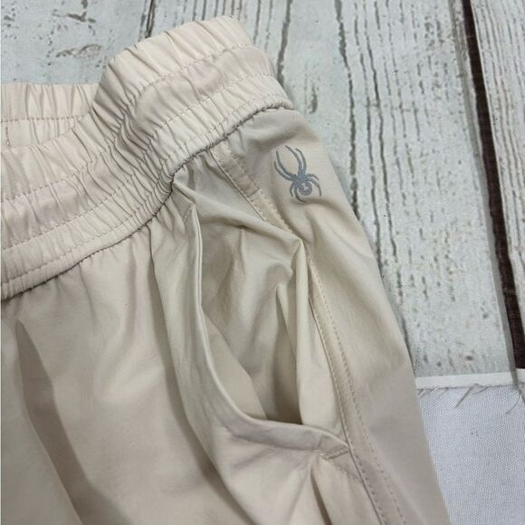 Spyder Active Jogger Pants Ivory Ecru High Waist Pockets Pull On Size M - Picture 8 of 12